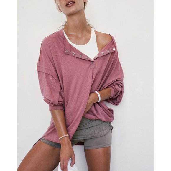 Free People Tops - 🎉LAST CHANCE🎉 NWT FP Movement One Up Long Sleeve / Mauve Merlot